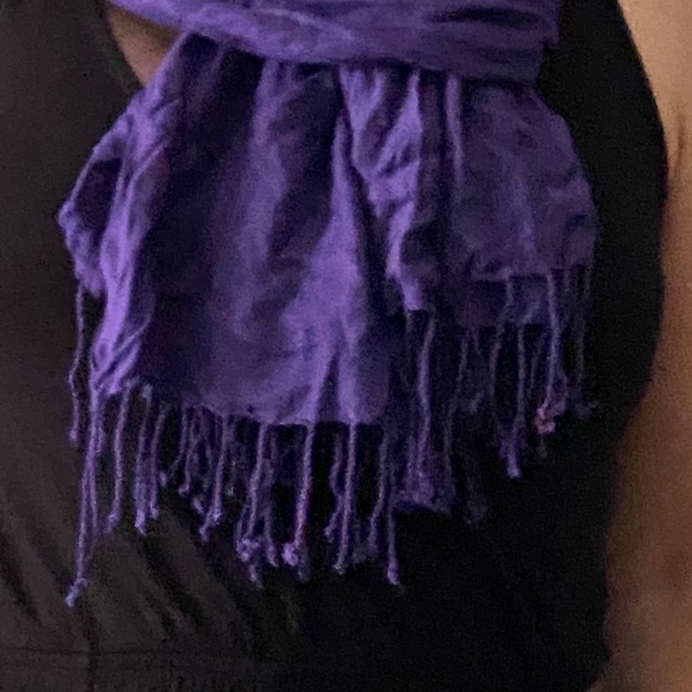 Purple Pashmina Scarf with fringe